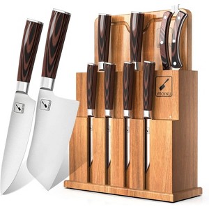 imarku Knife Set, imarku 11-Piece Professional Kitchen Knife Set with Block, Stainless Steel Chef Knife Set with Wooden Cutting Board, Sharpener - 1 of 4