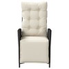 vidaXL Reclining Garden Chair Black PE rattan, powder-coated steel - 4 of 4