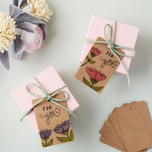 Blue Panda 200 Pack Large Kraft Paper Gift Tags, Merchandise Tags, for Weddings, Birthdays, Party Favors, Brown, 3.5 x 2.3 In - 1 of 4