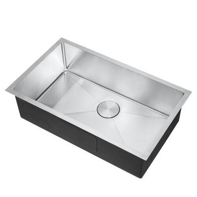 Handmade 30 Inch Stainless Steel Single Bowl Undermount Kitchen Sink with Faucet