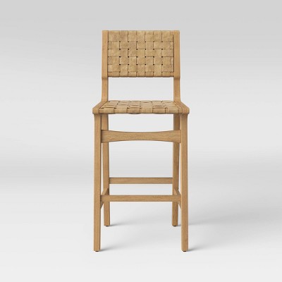 Ceylon Woven And Wood Barstool Natural Threshold Rubberwood Frame 29 Seat Height Target