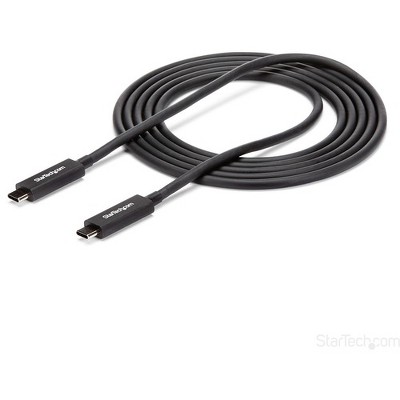 StarTech.com Thunderbolt 3 Cable - 6 ft / 2m - 4K 60Hz - 40Gbps - USB C to USB C Cable - Thunderbolt 3 USB Type C Charger (TBLT3MM2MA)