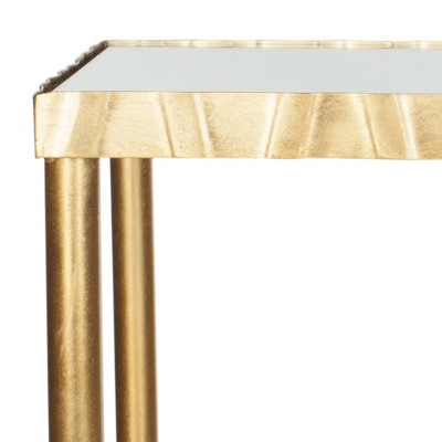 Gold Mirrored Glass Rectangular Console Table