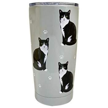 E & S Imports 7.0 Inch Black And White Serengeti Tumbler Hot Of Cold Beverages Tumblers