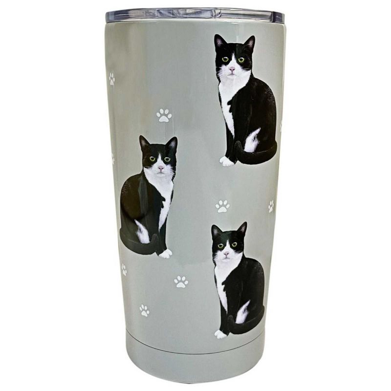 E & S Imports 7.0 Inch Black And White Serengeti Tumbler Hot Of Cold Beverages Tumblers, 1 of 4