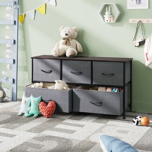 Fabric Dresser for Bedroom, Wide 5-Drawer Chest of Drawers with Storage Organizer Unit - 1 of 4