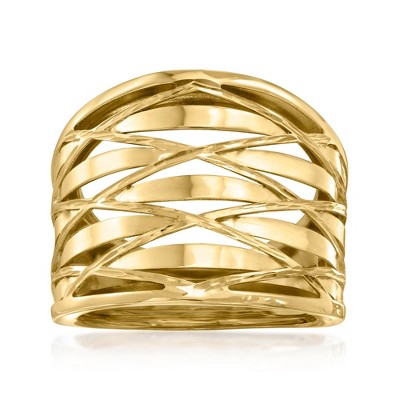 Ross-Simons Italian 14kt Yellow Gold Crisscross Ring Size 6