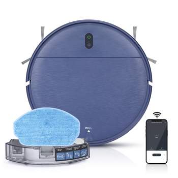 HOM Smart Robot Vacuum Cleaner & Mop - WiFi & App Control, Multiple Cleaning Modes, Self-Charging (Blue)