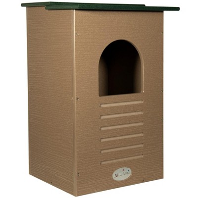 JCs Wildlife Recycled Poly Lumber Barred Owl Nesting Box - Mounting Hardware and Pine Shavings Included - Dedicated Clean Out Door - Made in the USA