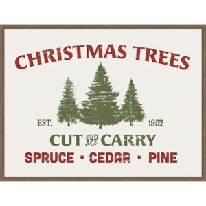 Amanti Art Christmas Farm Sign I by Victoria Barnes Canvas Wall Art Print Framed - 1 of 4