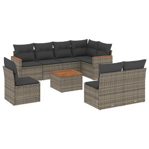vidaXL Garden Sofa Set Gray - 1 of 4