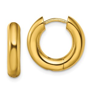 Chisel Stainless Steel Polished Yellow IP-plated 4mm Hinged Hoop Earrings - 1 of 4