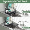 HONGGE Expandable 2-Tier Stainless Steel Dish Rack with Swivel Drain Spout and Adjustable Feet - 2 of 4