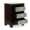 CAVINAS 15"Modern Nightstand with Wood Grain Design,Mid-century Bedside Table with 4 Iron Legs,Vintage Nightstand for Bedroom - 4 of 4