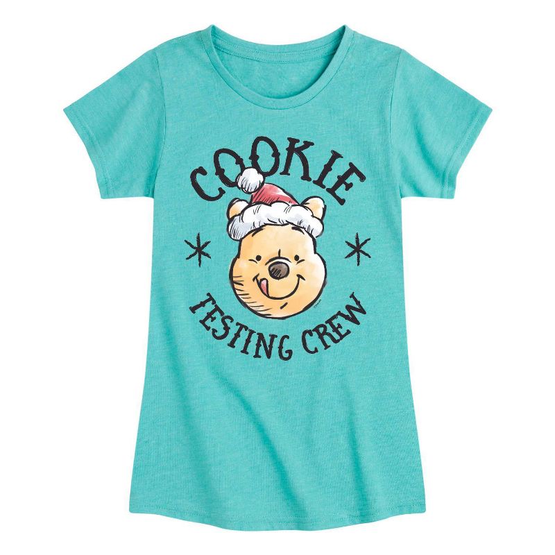 Girls' Winnie The Pooh Tasting Crew Short Sleeve Graphic T-Shirt - Light Blue/Turquoise Blue, 1 of 2
