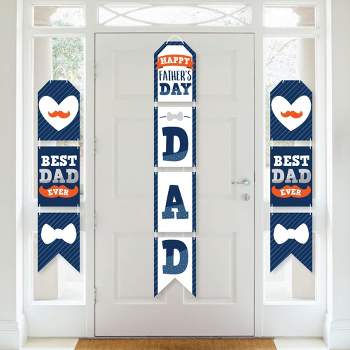 Big Dot of Happiness Happy Father's Day - Hanging Vertical Paper Door Banners - We Love Dad Party Wall Decoration Kit - Indoor Door Decor