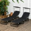 NicBex Folding Chaise Lounge Chair with Canopy Shade Set of 2, Reclining Back, Steel Frame, Side Pocket for Beach, Yard, Patio - 2 of 4