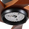 YUHAO 52 in.Indoor MatteBlack Standard Ceiling Fanwith Light, Remote Control Included and Walnut Wood Blades - 4 of 4