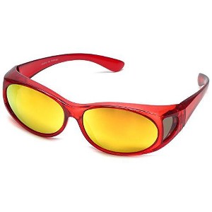Polarized Wear-Over Sunglasses by Calabria P2866 in Black & Blue Mirror - 1 of 1