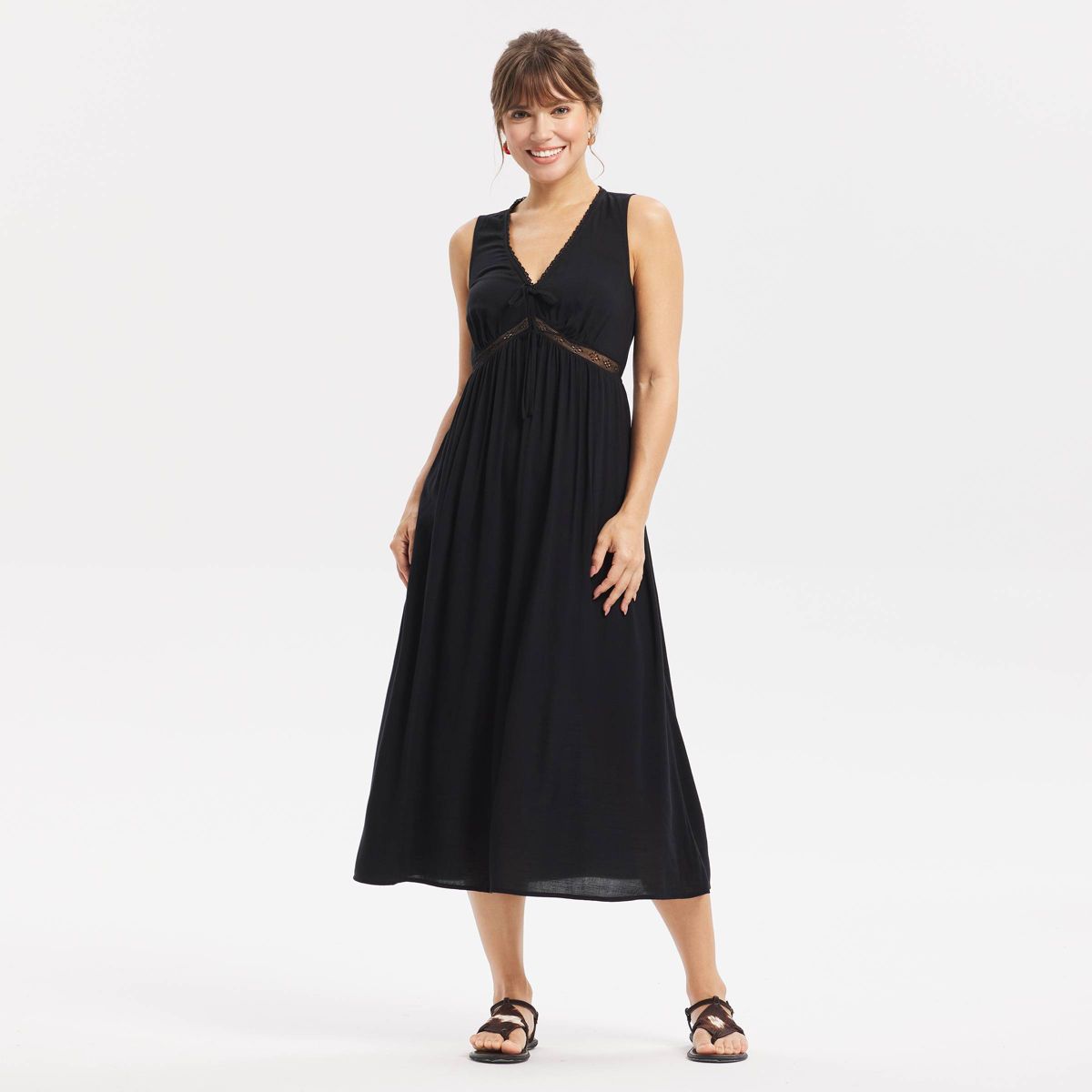 Women's Lace Trim Midi Dress - Universal Thread™