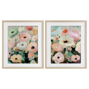 Stupell Industries Minty Garden Flowers 2pc Framed Print Under Glass Set - 1 of 4