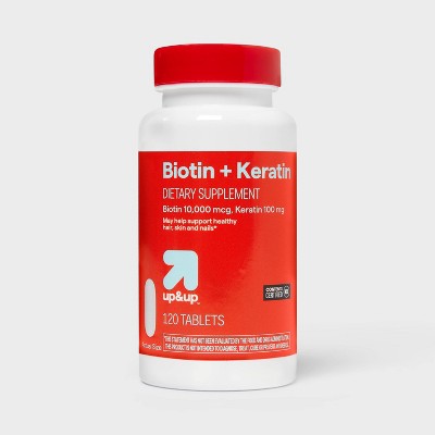 Biotin with Keratin Dietary Supplement Tablets - 120ct - up&up™