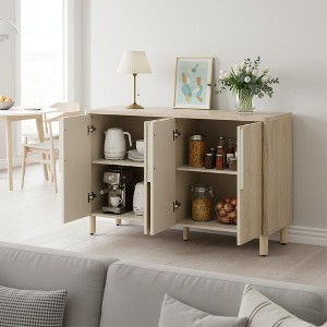 YOOCOZZ 4-Door Buffet Cabinet with Unique Arc Handles - 1 of 4