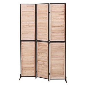 NicBex 3-Panel Room Divider 6FT Folding Wood Privacy Screen with Louvered Design Partition for Home & Office - 1 of 4