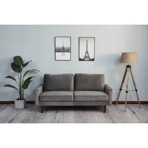 TiramisuBest Sleek Black Contemporary Loveseat, Modern Upholstered Sofa for Living Room or Bedroom - 1 of 4