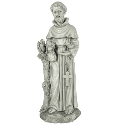 31" Gray Magnesium Oxide Saint Francis Garden Statue