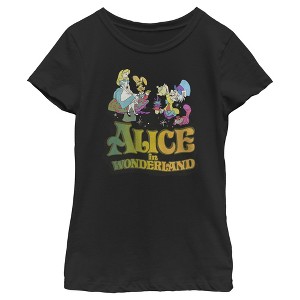 Girl's Alice in Wonderland Alice and Mad Hatter Party T-Shirt - 1 of 4