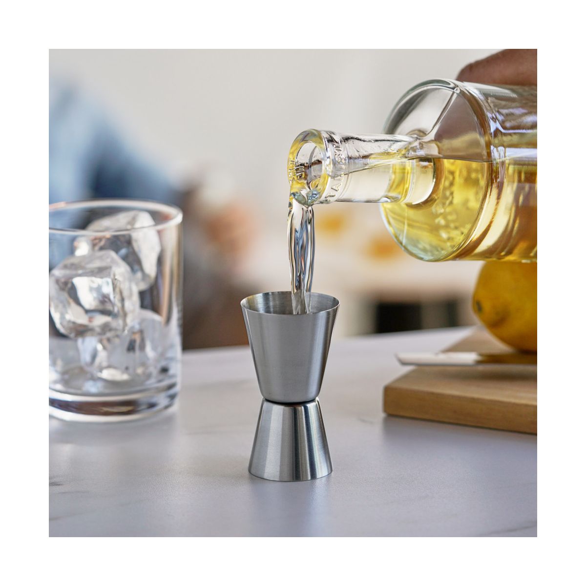 True Big Jig Cocktail Measuring Jigger for Bartending, Durable Stainless Steel Double Jiggers, Bar Tools, Home Bar Accessories 1 oz & 1.5 oz, Set of 1 - thumbnail 6