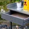 VYNXARIA  Outdoor Potting Bench ¨C Versatile Garden Work Station with Storage Cabinet & Steel Top! - 3 of 4