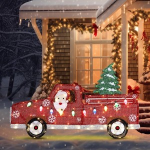 VINGLI Santa Driving Car 2D Lighted Decoration for Christmas Outdoor & Indoor Holiday Décor, Energy Efficient - 1 of 4