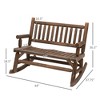 Maggift Patio Accent Chairs, Wooden Park Loveseat, All-Weather Design, Suitable for Lawn, Garden and Porch, Brown, 44" * 37.75" * 36.5" - 4 of 4