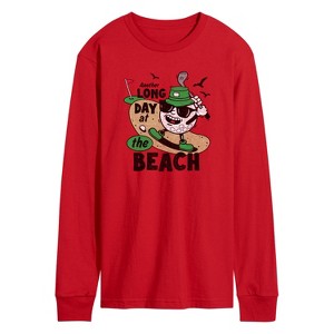 Men's - Instant Message - Long Day at the Beach Golfing Long Sleeve Graphic T-Shirt - 1 of 4