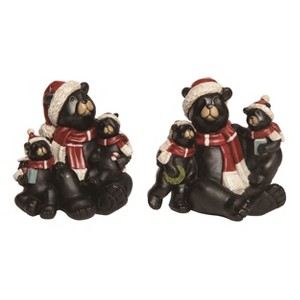 Transpac Large Resin Rustic Cmas Bear Figurine Set of 2 Christmas Home Decorations - 1 of 1