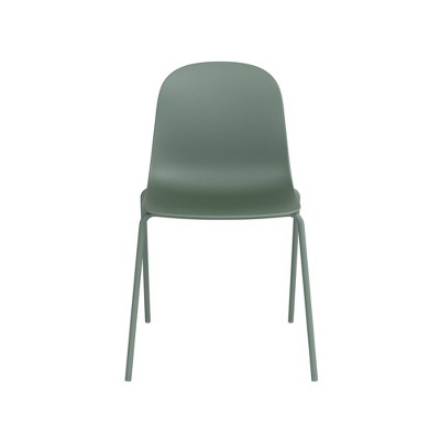 Aloe Green Metal Stackable Dining Side Chair