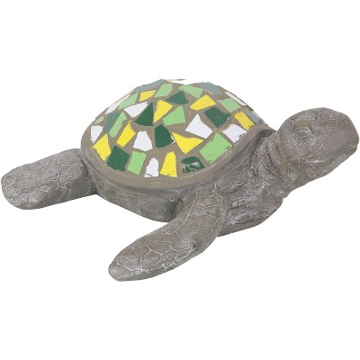 Sunnydaze 17" Simon the Swift Mosaic Polystone Sea Turtle Indoor/Outdoor Garden Decor Statue