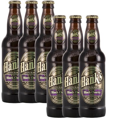 Hank's Genuine Gourmet Black Cherry Soda, 12 fl oz Bottles – Premium Craft Soda with Bold, Creamy Flavor – Made with Wishniak Cherries, Pack of 6