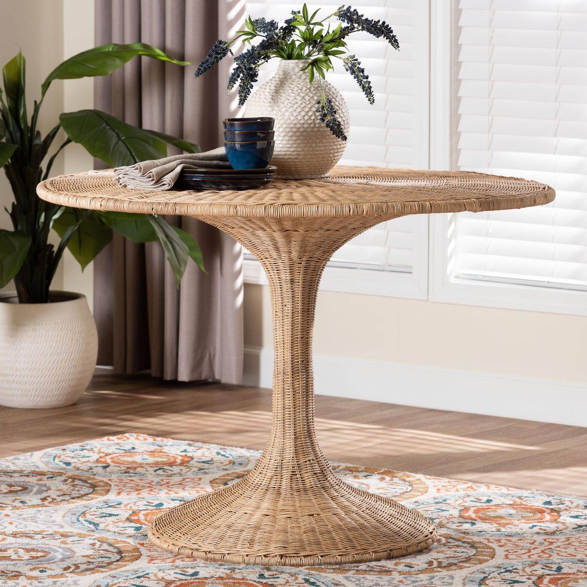 bali & pari Natala Rattan Dining Table Light Honey - thumbnail 3