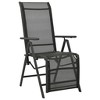 vidaXL Reclining Patio Chairs 2pcs Textilene and Aluminum Black - 2 of 4
