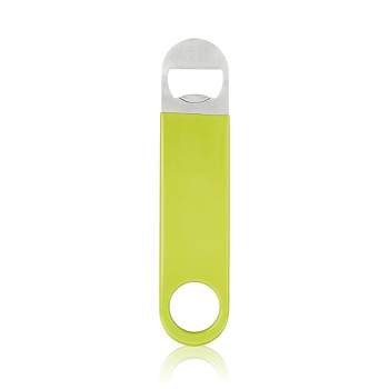 Speed Bottle Opener / Bar Key - Green Swirl Vinyl Rubber Grip