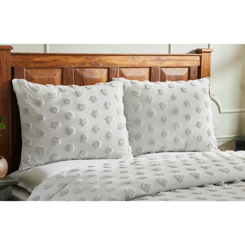 King Athenia Comforter 100% Cotton Tufted Chenille Comforter Set Gray - Better Trends, 3 of 7