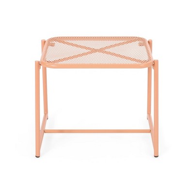 Orange Metal Outdoor Folding Picnic Table