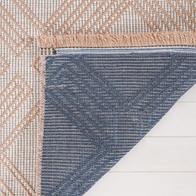 Ivory and Natural Geometric Flat Woven Area Rug