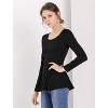 INSPIRE CHIC Women's Long Sleeve Scoop Neck Casual Peplum Shirt - 4 of 4