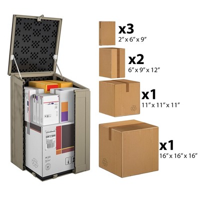 Cosco Tan and Brown Lockable Outdoor Package Delivery Box