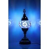 Kafthan 14.5 in. Handmade Blue Center Circle Mosaic Glass Table Lamp with Brass Color Metal Base - 2 of 4