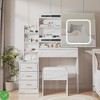 Vanity Desk with Sliding Mirror and Light, Makeup Vanity Set - 2 of 4